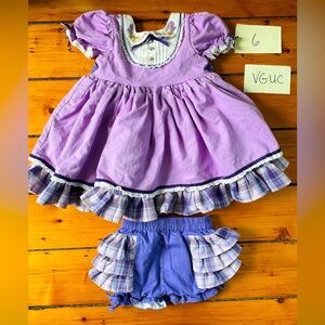 Purple and Blue Kids Dress Set